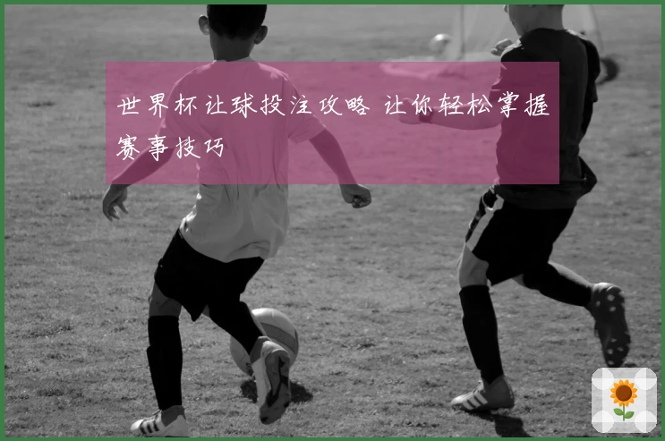 世界杯让球投注攻略 让你轻松掌握赛事技巧
